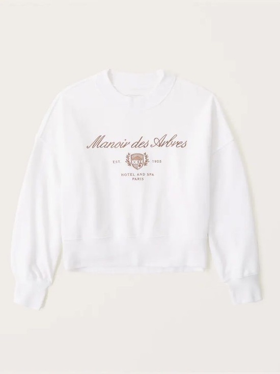 Abercrombie & Fitch Sweaters - Abercrombie & Fitch White Crewneck Sweatshirt